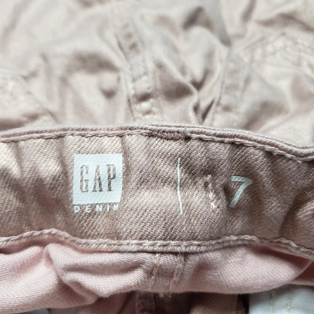 gap denim girls size 7 pink shiny skirt adjustable waist
